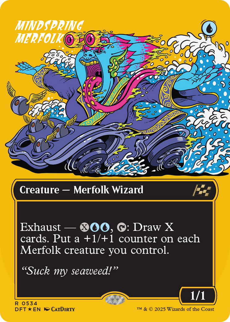 Mindspring Merfolk (DFT-534) [Aetherdrift] (Borderless) Foil