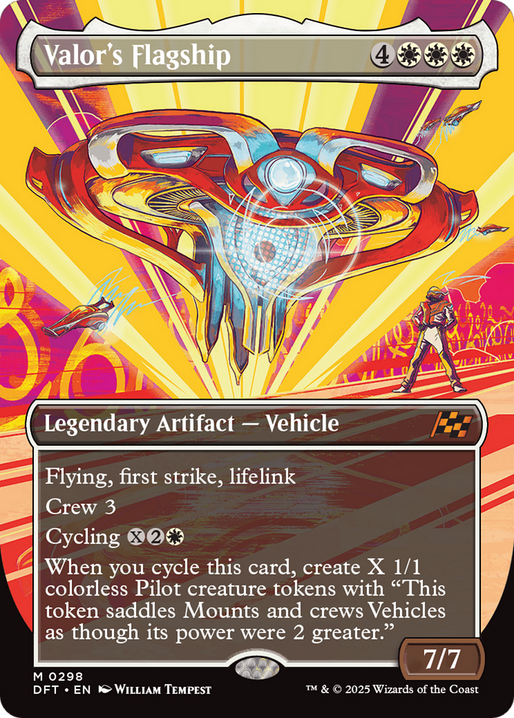 Valor's Flagship (DFT-298) [Aetherdrift] (Borderless) Foil