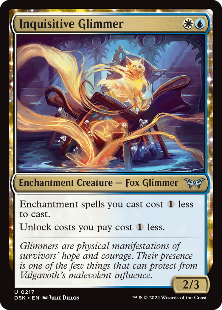 Inquisitive Glimmer (DSK-217) [Duskmourn: House of Horror]: (enchantment) Foil