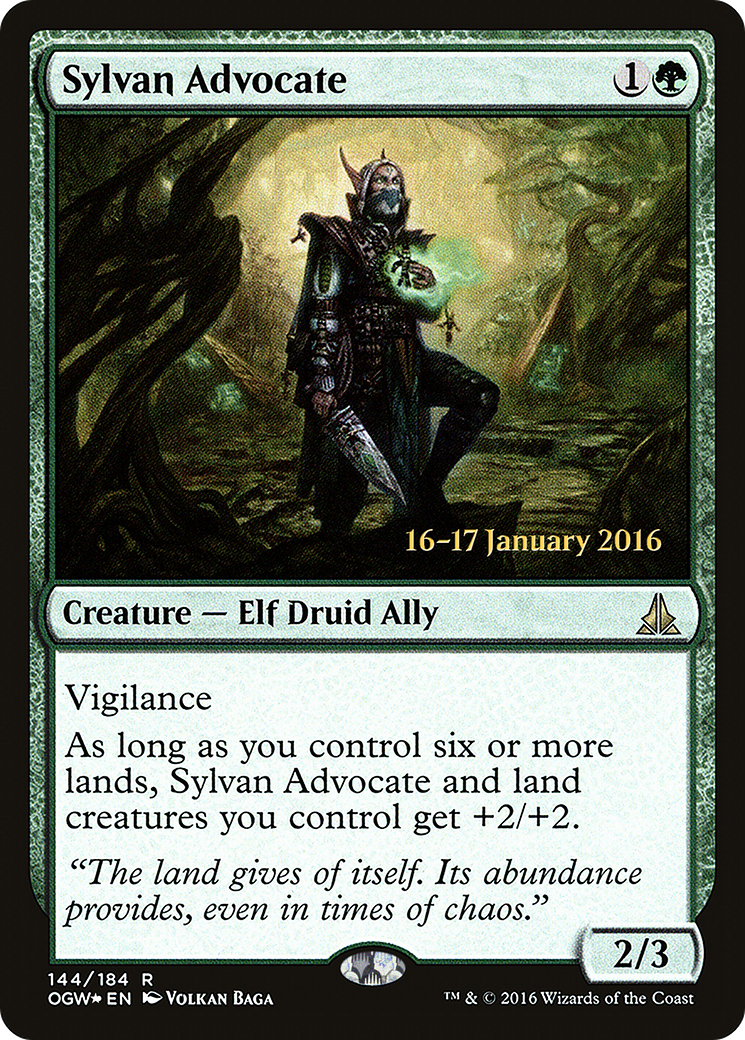Sylvan Advocate (PRE-144S) [Oath of the Gatewatch Promos] Foil