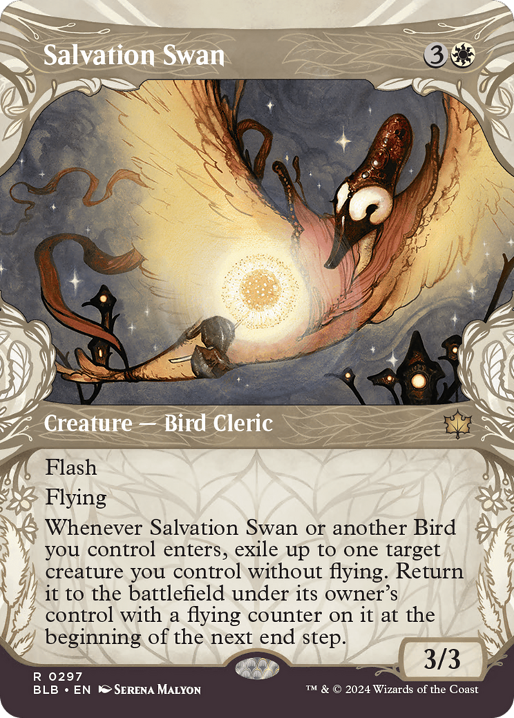 Salvation Swan (BLB-297) [Bloomburrow]: (Showcase) (Borderless) Foil