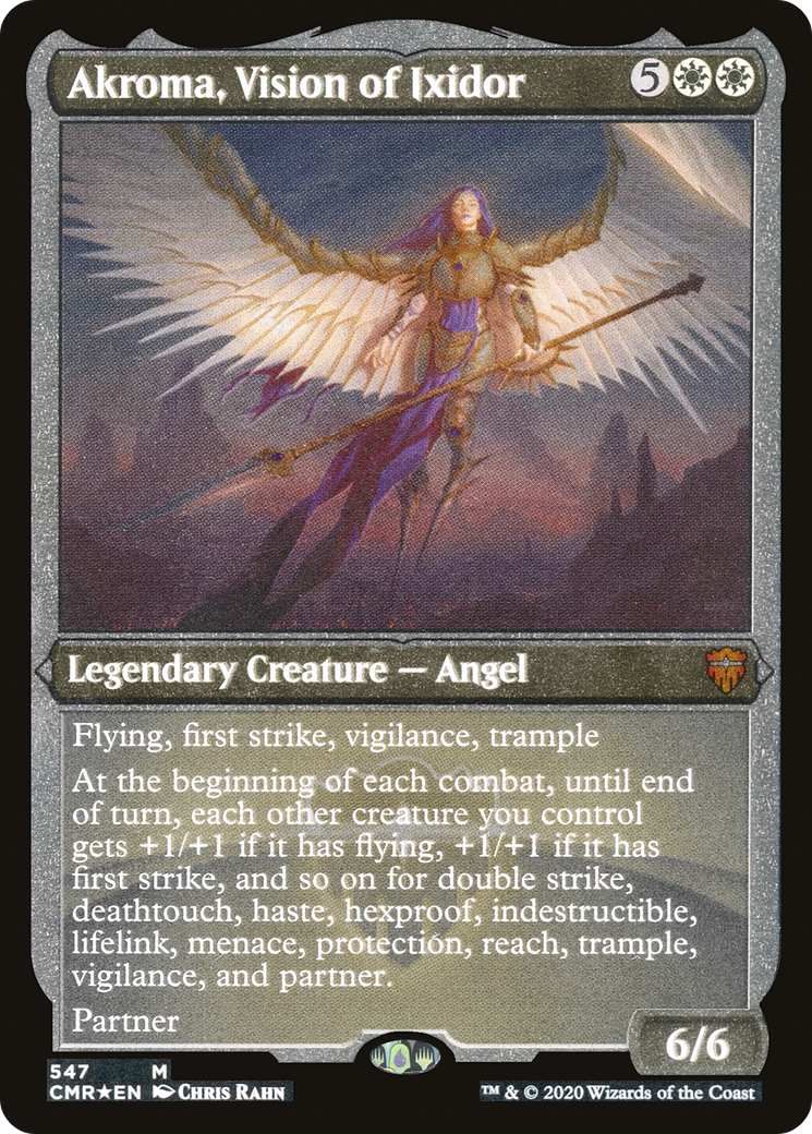 Akroma, Vision of Ixidor (CMR-547) [Commander Legends] Etched Foil