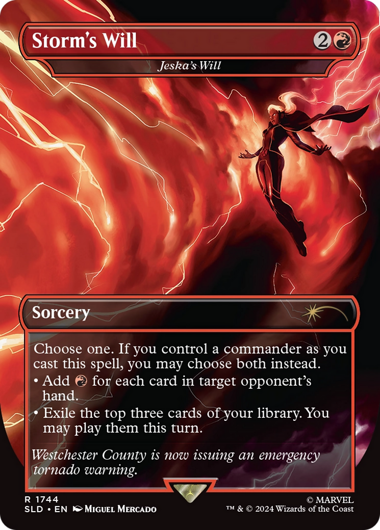 Jeska's Will (SLD-1744) [Secret Lair Drop] / Storm's Will (Borderless)