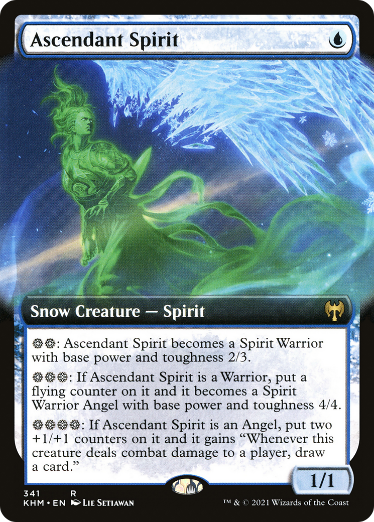 Ascendant Spirit (KHM-341) [Kaldheim]: (Extended Art, snow) Foil