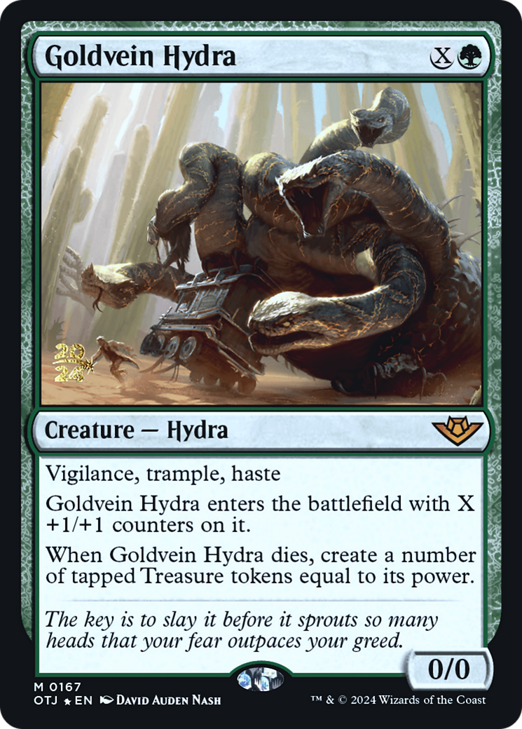 Goldvein Hydra (PRE-167S) [Outlaws of Thunder Junction Promos] Foil