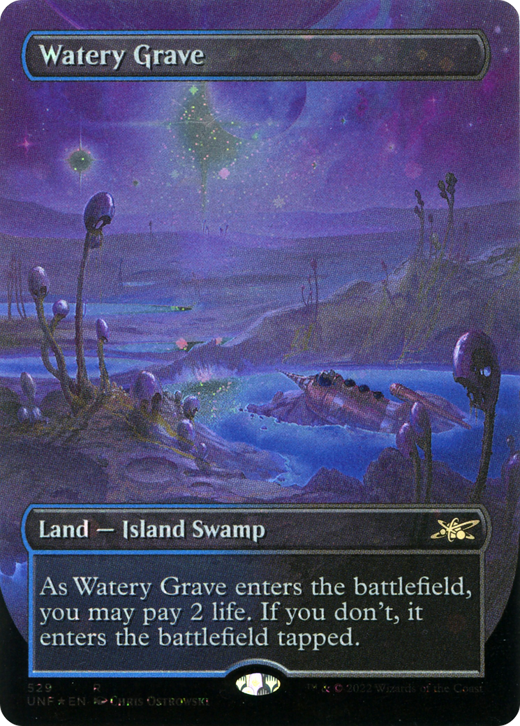 Watery Grave (Borderless) (Galaxy Foil) (UNF-529) [Unfinity] Foil