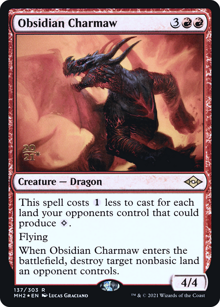 Obsidian Charmaw (PRE-137S) [Modern Horizons 2 Promos] Foil