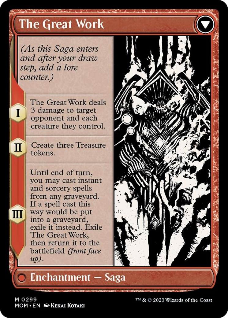 Urabrask // The Great Work (MOM-299) [March of the Machine]: (Showcase) (Borderless) Foil