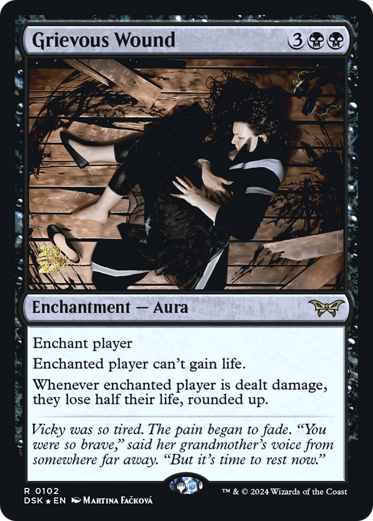 Grievous Wound (PRE-102S) [Duskmourn: House of Horror Promos] Foil