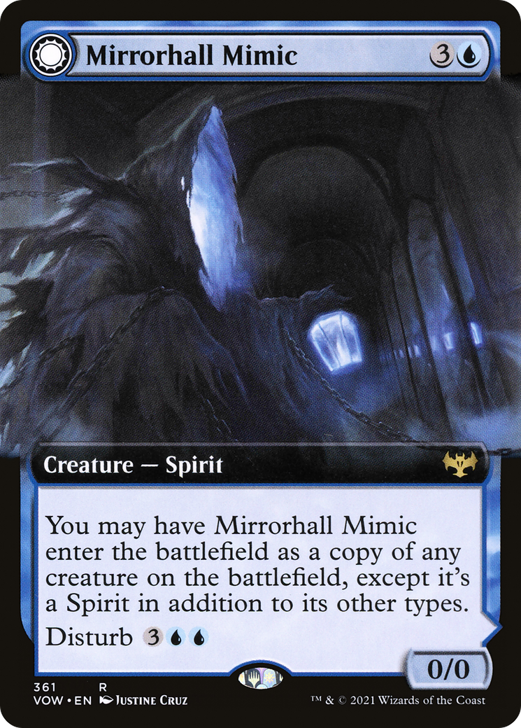 Mirrorhall Mimic // Ghastly Mimicry (VOW-361) [Innistrad: Crimson Vow]: (Extended Art, Double Faced Transform) Foil