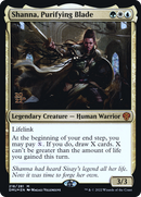 Shanna, Purifying Blade (PRE-218S) [Dominaria United Promos] Foil