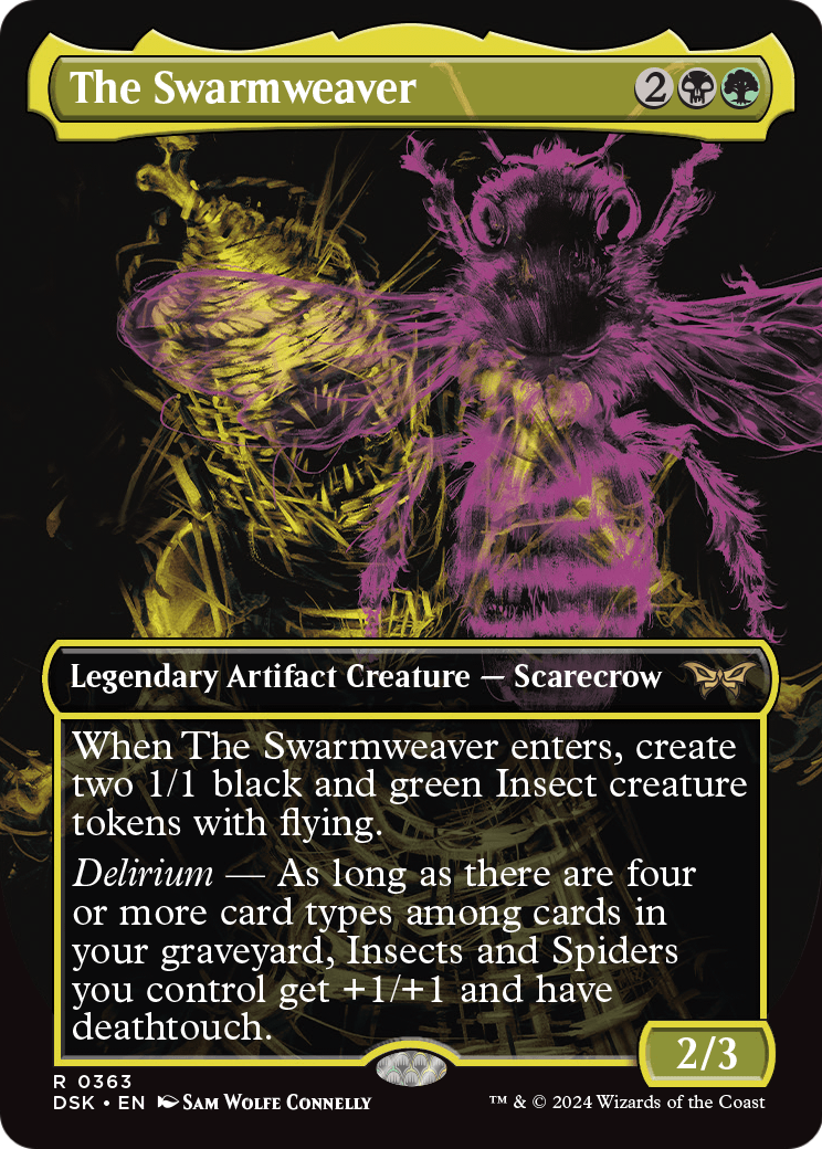 The Swarmweaver (Showcase) (DSK-363) (Borderless) [Duskmourn: House of Horror] Foil