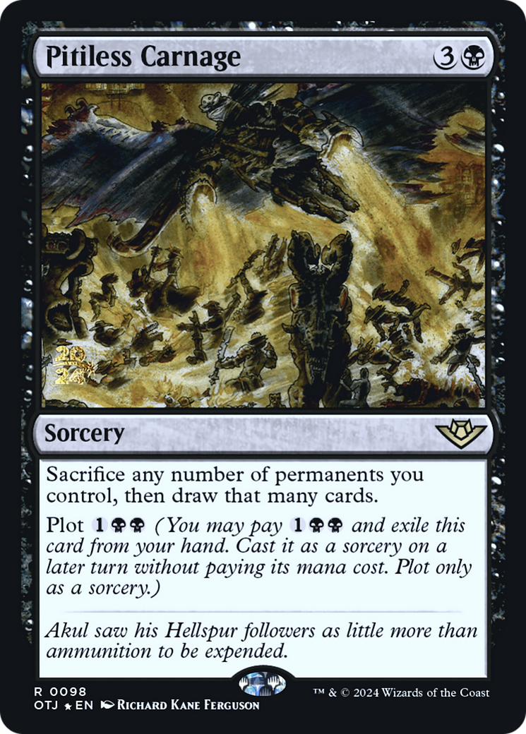 Pitiless Carnage (PRE-98S) [Outlaws of Thunder Junction Promos] Foil