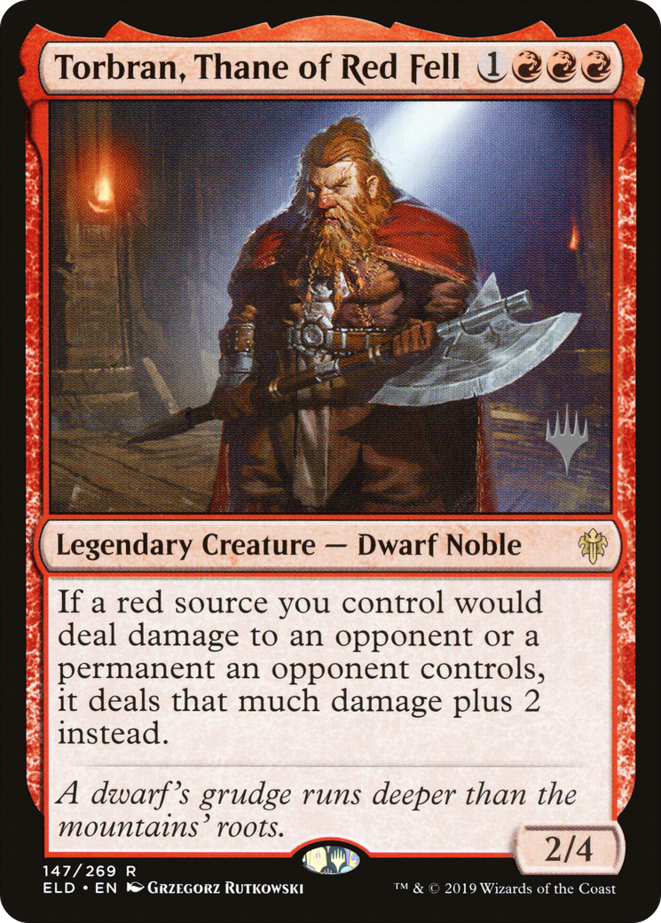Torbran, Thane of Red Fell (PPELD-147P) [Promo Pack: Throne of Eldraine Promos]