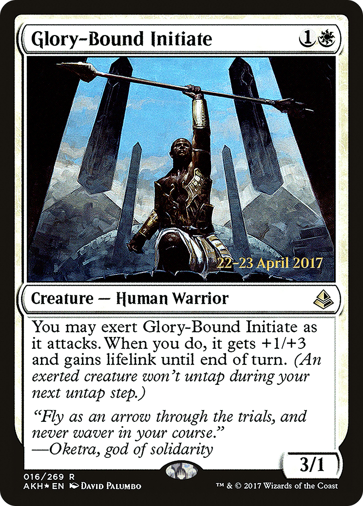 Glory-Bound Initiate (PRE-16S) [Amonkhet Promos] Foil