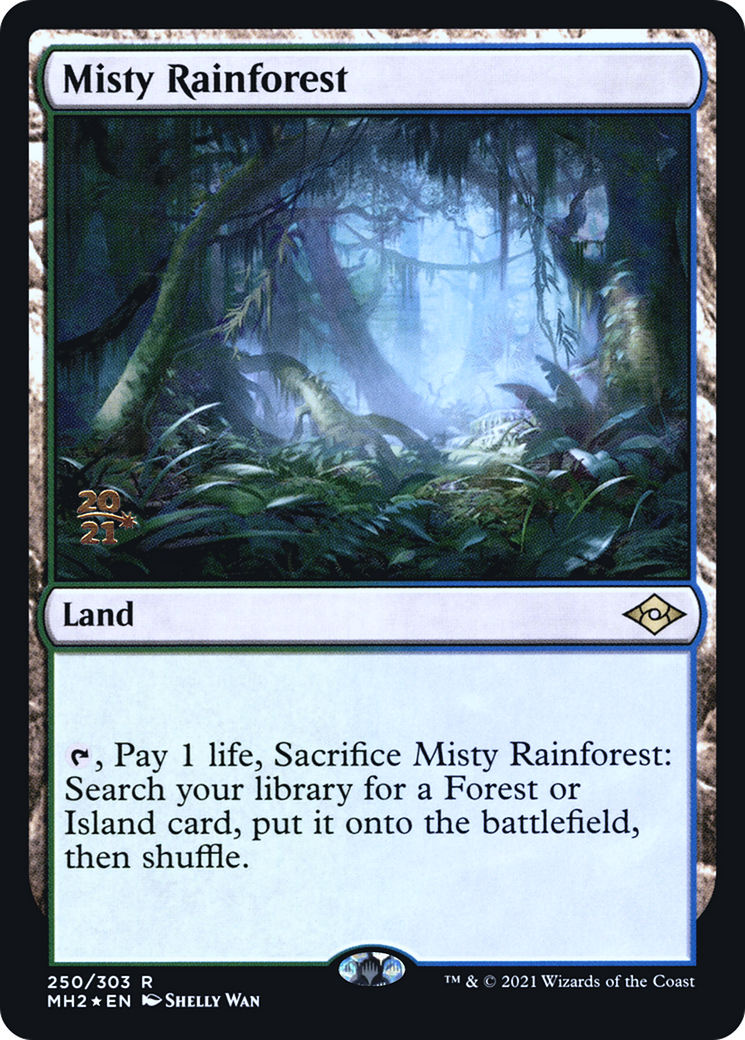 Misty Rainforest (PRE-250S) [Modern Horizons 2 Promos] Foil