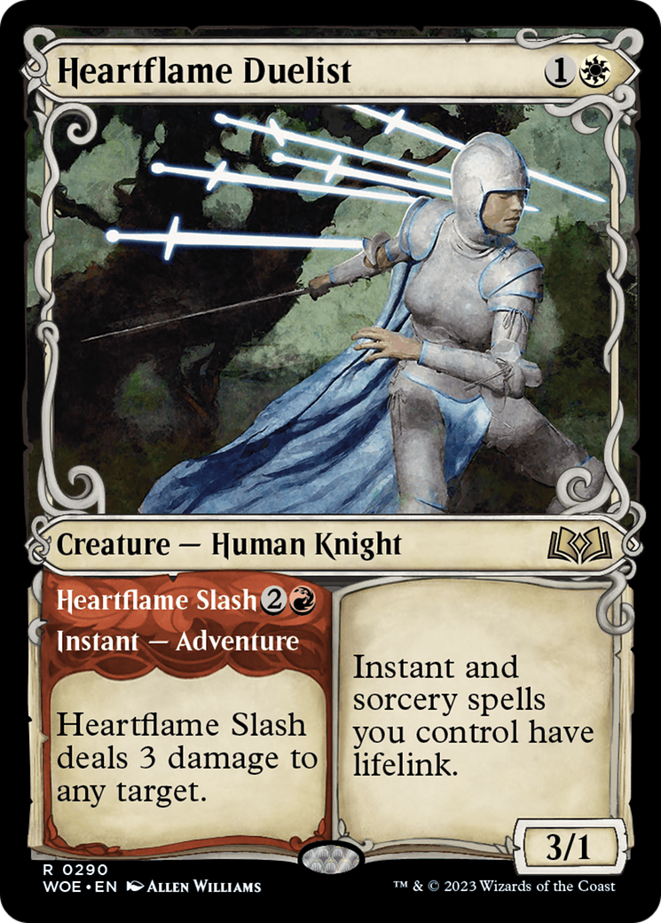Heartflame Duelist // Heartflame Slash (WOE-290) [Wilds of Eldraine]: (Showcase) Foil