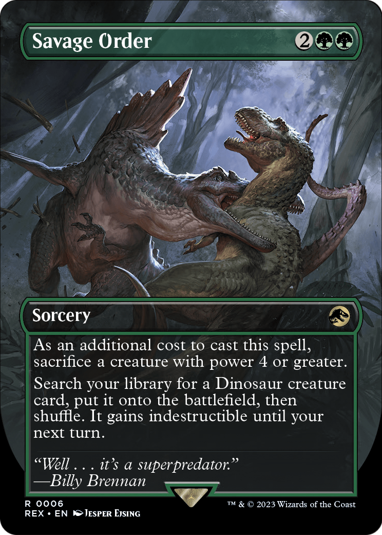Savage Order (Borderless) (REX-006) [Jurassic World Collection]