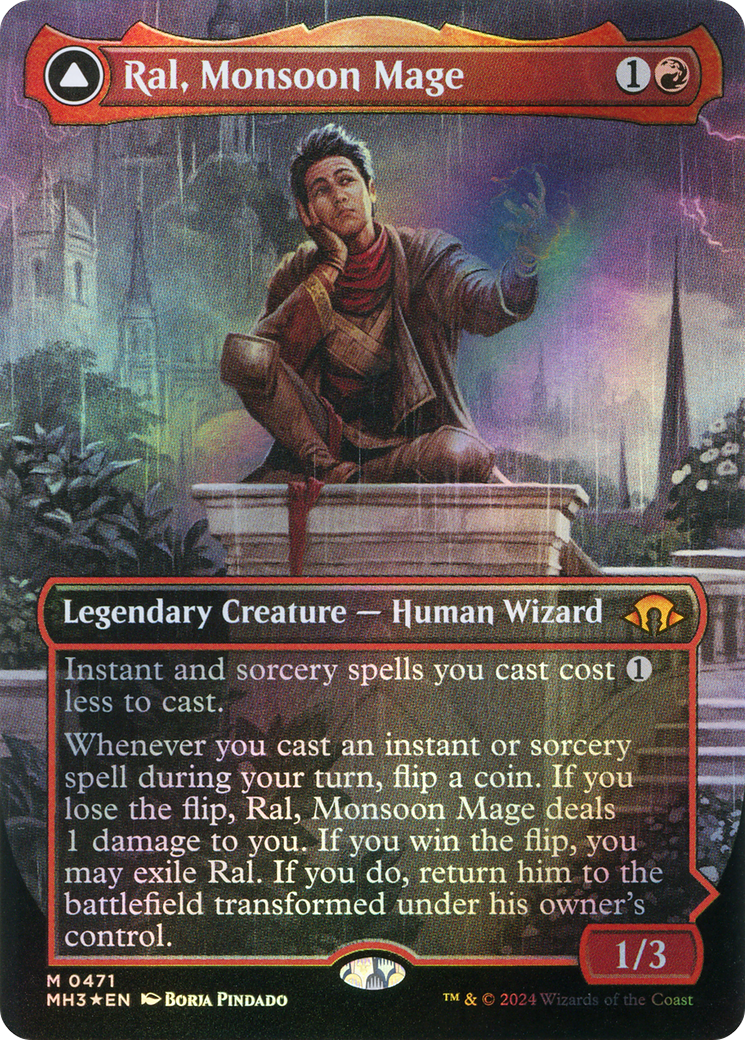 Ral, Monsoon Mage // Ral, Leyline Prodigy (MH3-471) [Modern Horizons 3] (Borderless) Foil