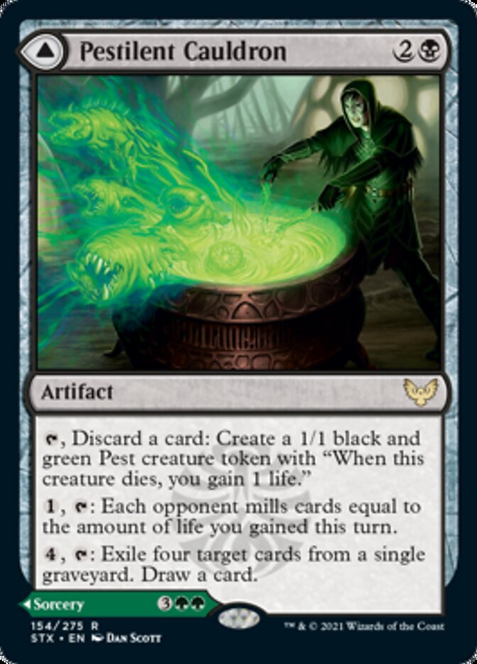 Pestilent Cauldron // Restorative Burst (STX-154) [Strixhaven: School of Mages] Foil