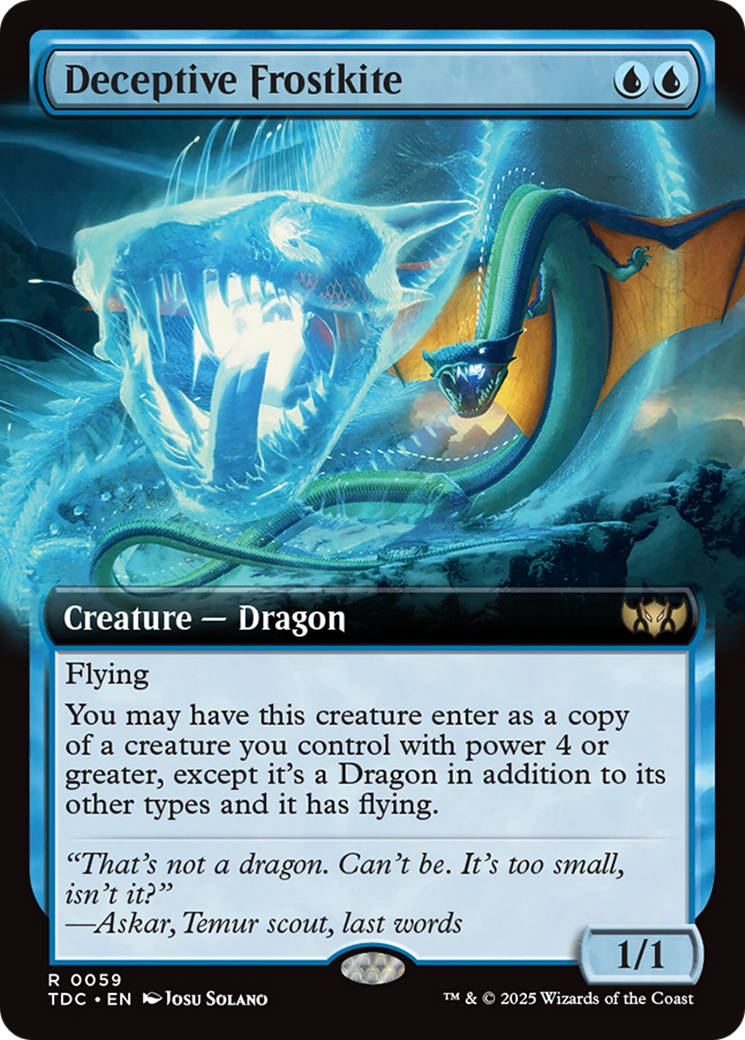 Deceptive Frostkite (TDC-059) [Commander: Tarkir: Dragonstorm]: (Extended Art)
