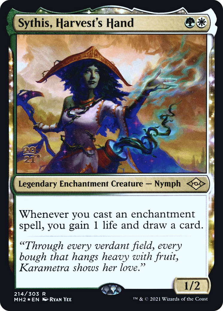 Sythis, Harvest's Hand (PRE-214S) [Modern Horizons 2 Promos]: (enchantment) Foil