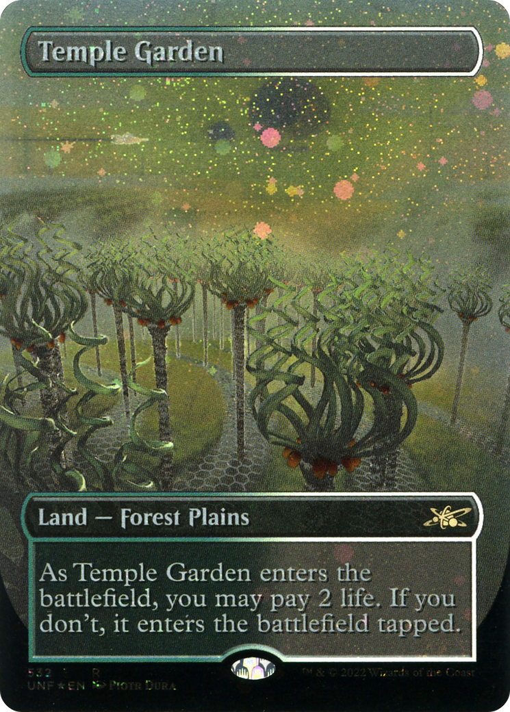 Temple Garden (Borderless) (Galaxy Foil) (UNF-532) [Unfinity] Foil
