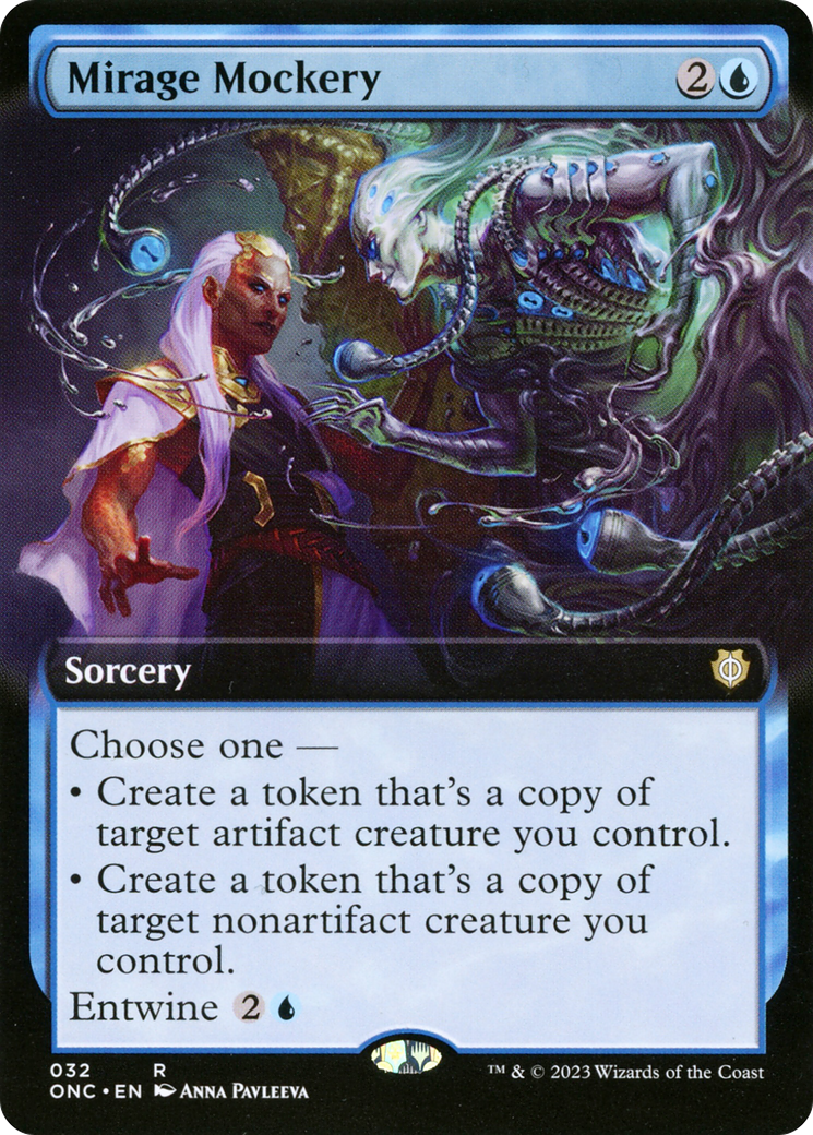 Mirage Mockery (ONC-032) [Phyrexia: All Will Be One Commander]: (Extended Art) Foil