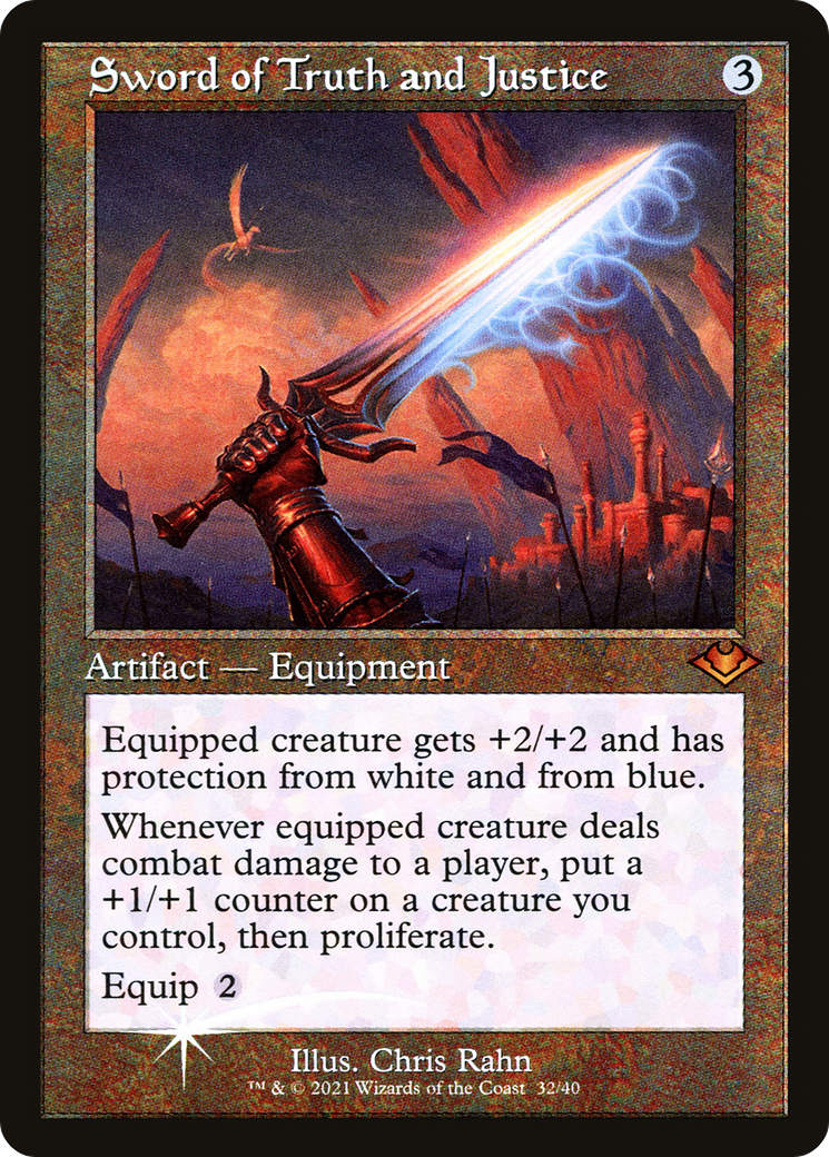 Sword of Truth and Justice (MH1-032) [Modern Horizons 1 Timeshifts] Etched Foil