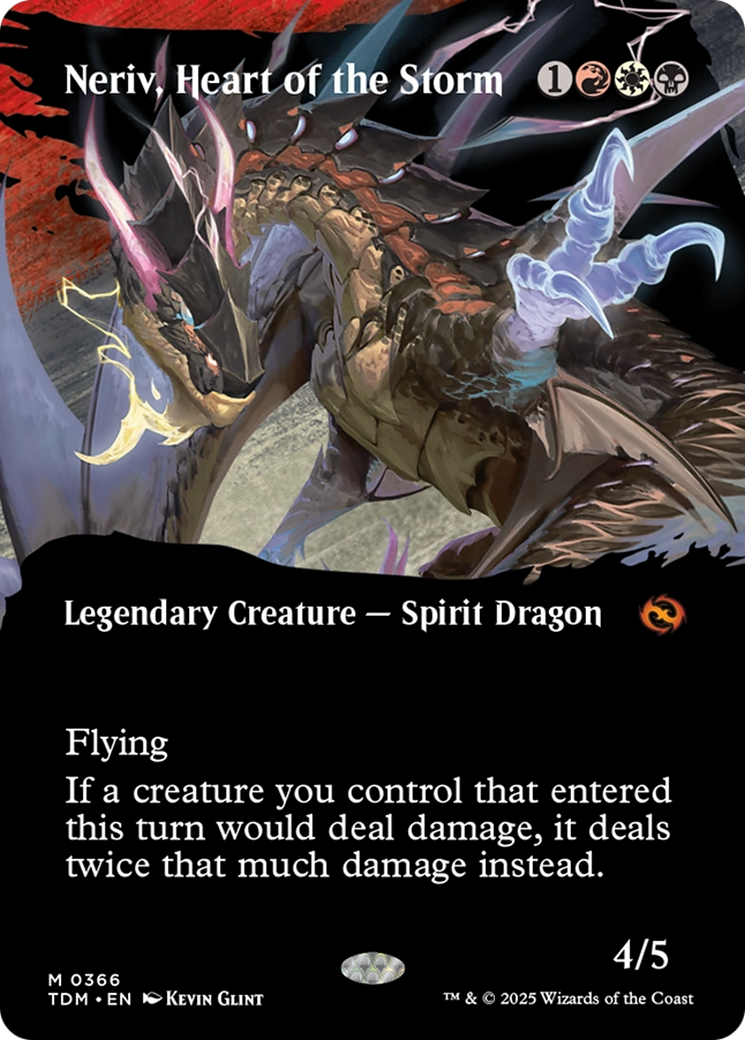 Neriv, Heart of the Storm (TDM-366) [Tarkir: Dragonstorm]: (Showcase) (Borderless) Foil