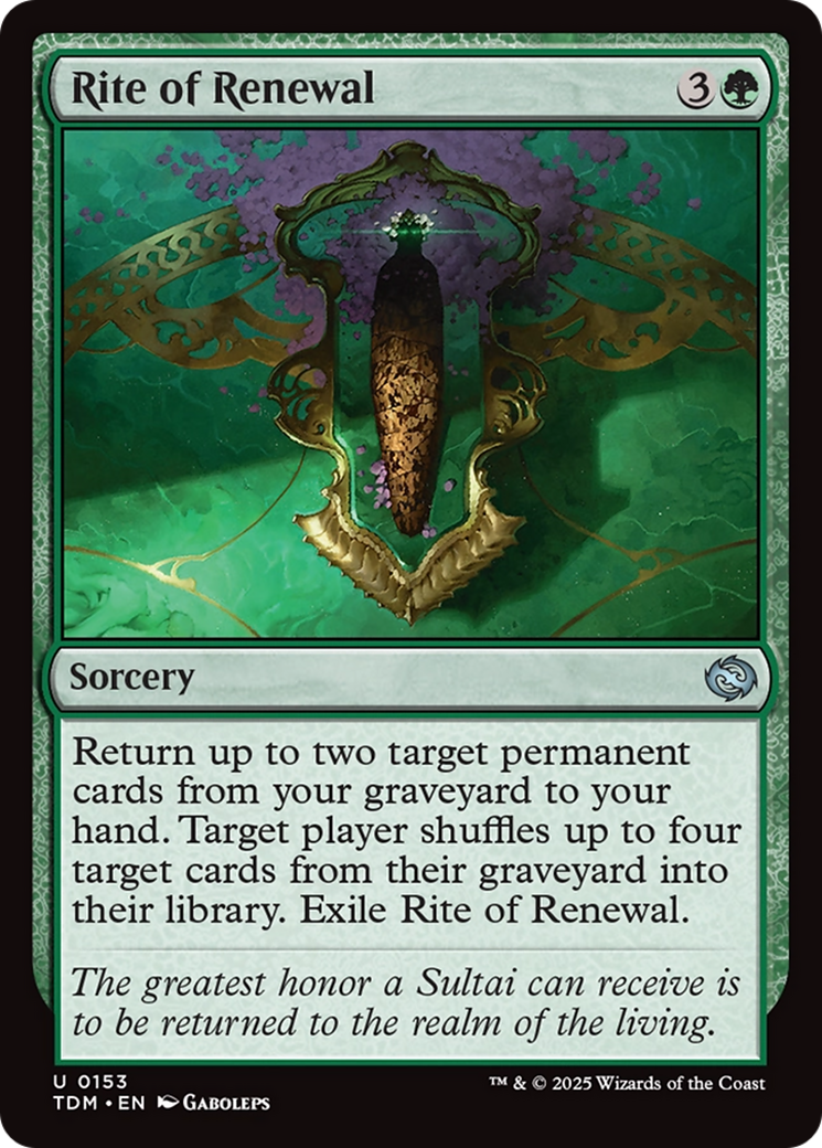 Rite of Renewal (TDM-153) [Tarkir: Dragonstorm] Foil