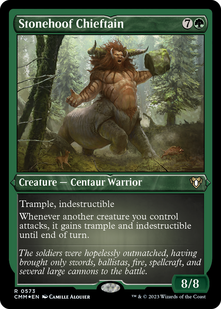Stonehoof Chieftain (CMM-573) [Commander Masters] Etched Foil