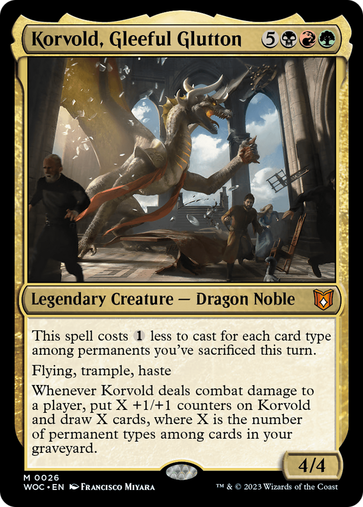 Korvold, Gleeful Glutton (WOC-026) [Wilds of Eldraine Commander] Foil