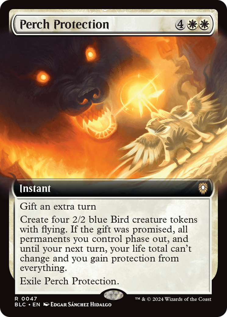 Perch Protection (BLC-047) [Bloomburrow Commander]: (Extended Art) Foil