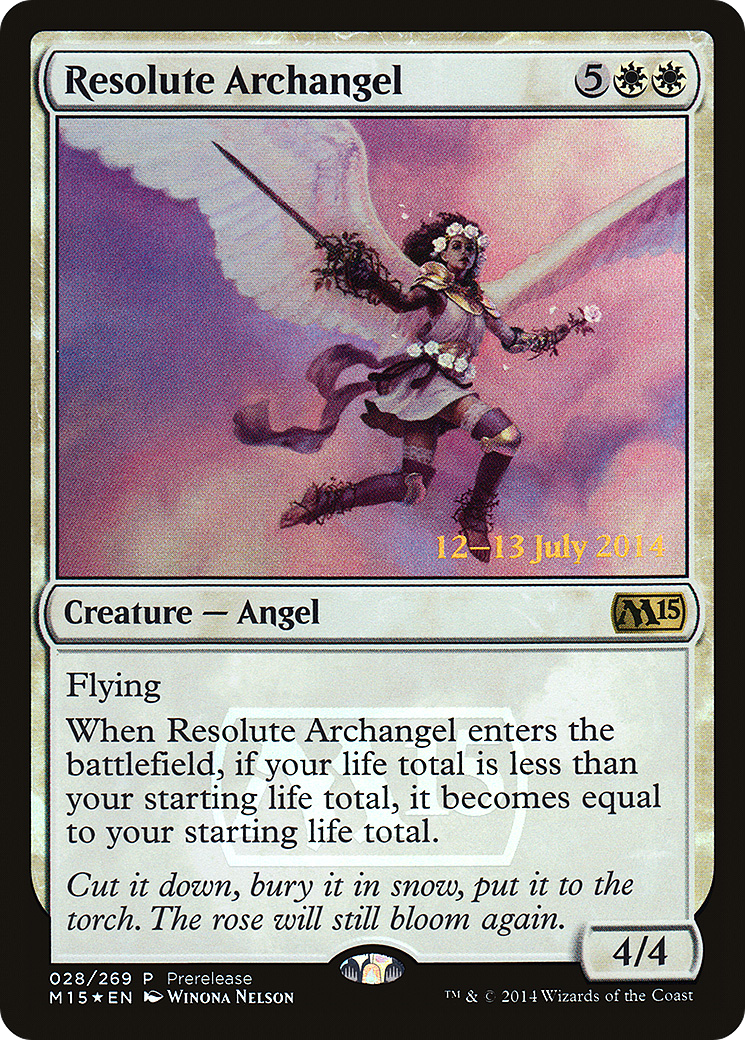 Resolute Archangel (PRE-028) [Magic 2015 Promos] Foil