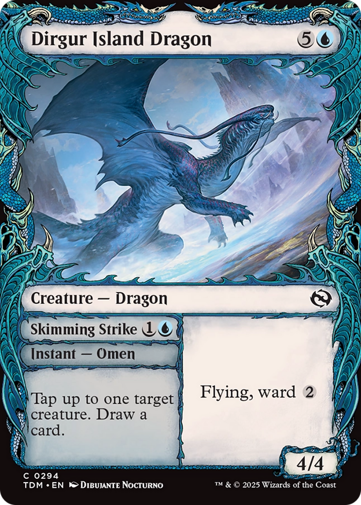 Dirgur Island Dragon // Skimming Strike (TDM-294) [Tarkir: Dragonstorm]: (Showcase) Foil