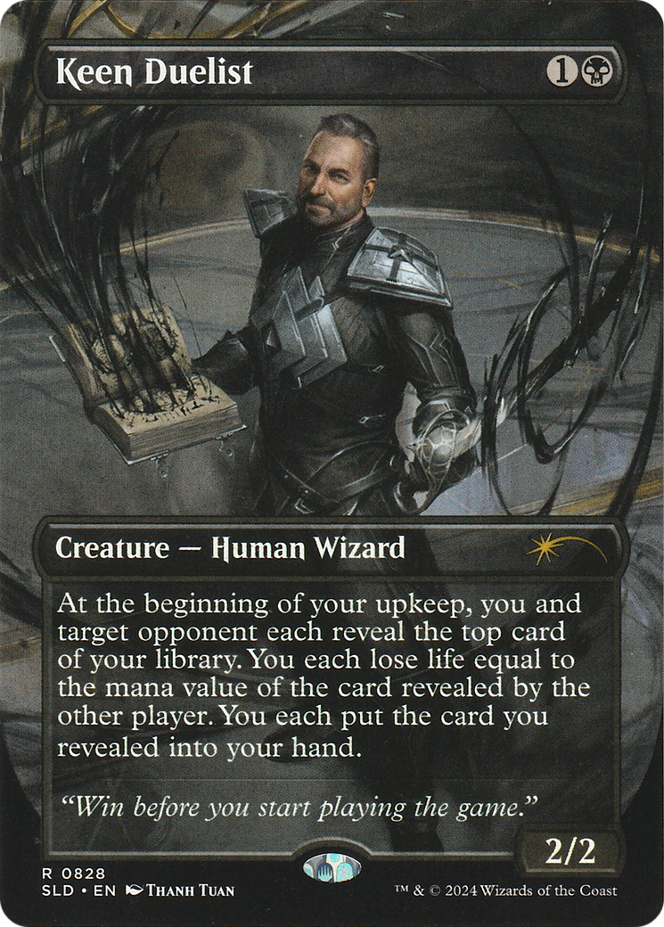 Keen Duelist (SLD-828) [Secret Lair Drop] (Borderless) Foil