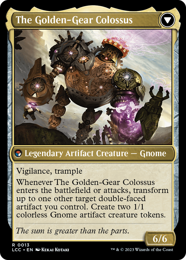 Tetzin, Gnome Champion // The Golden-Gear Colossus (LCC-013) [The Lost Caverns of Ixalan Commander] Foil