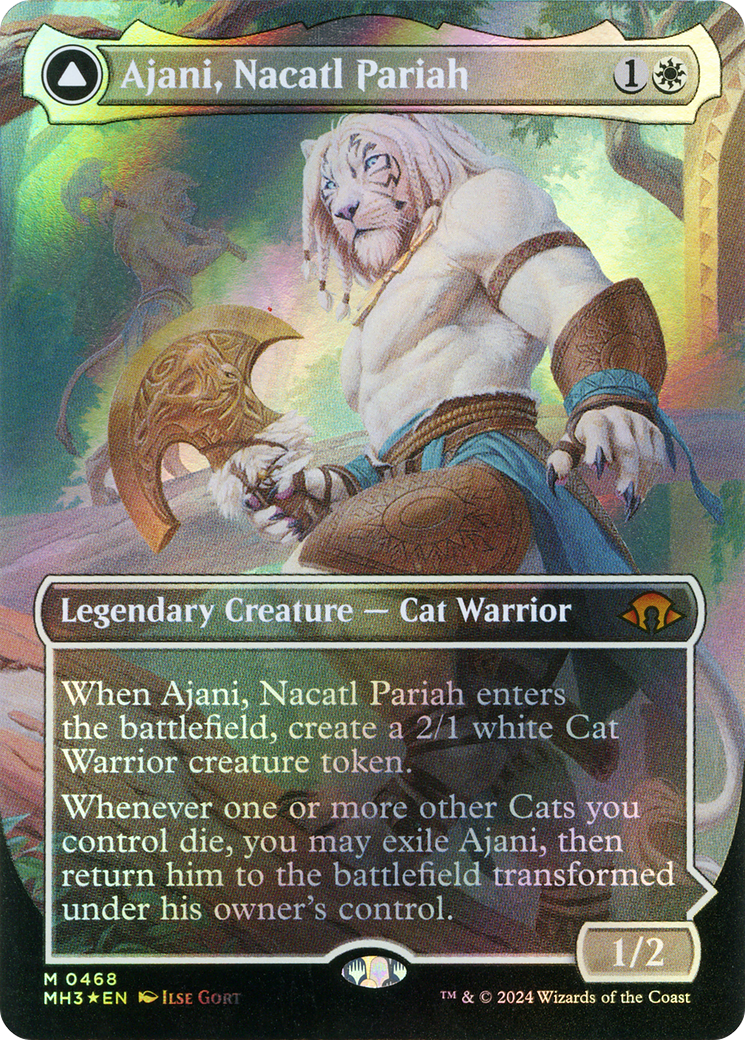 Ajani, Nacatl Pariah // Ajani, Nacatl Avenger (MH3-468) [Modern Horizons 3] (Borderless) Foil