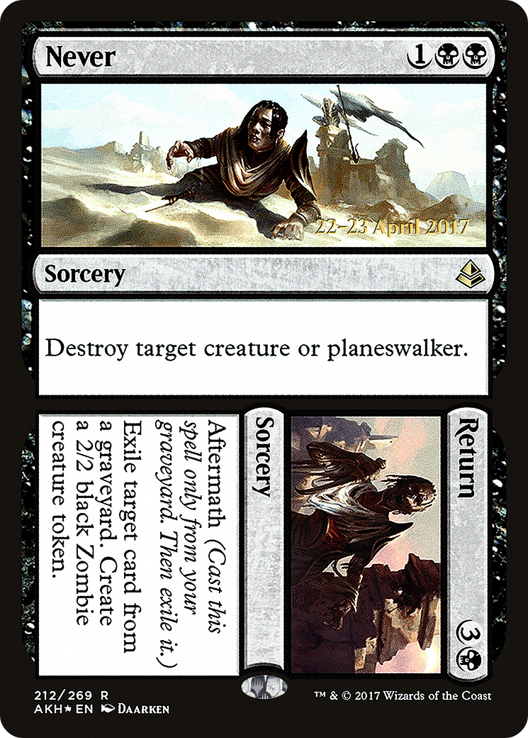Never // Return (PRE-212S) [Amonkhet Promos] Foil