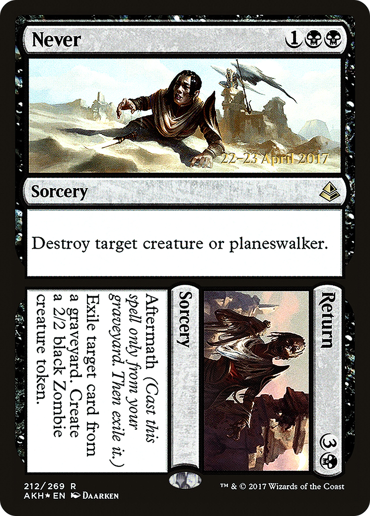 Never // Return (PRE-212S) [Amonkhet Promos] Foil