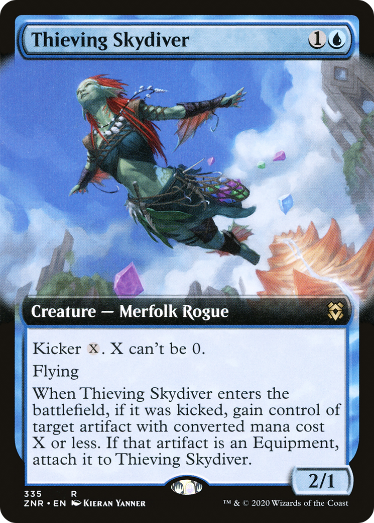 Thieving Skydiver (ZNR-335) [Zendikar Rising]: (Extended Art)