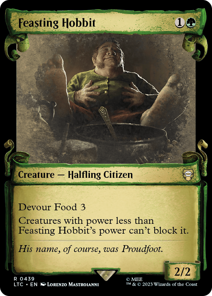 Feasting Hobbit (Showcase Scrolls) (LTC-439) [Tales of Middle-earth Commander]