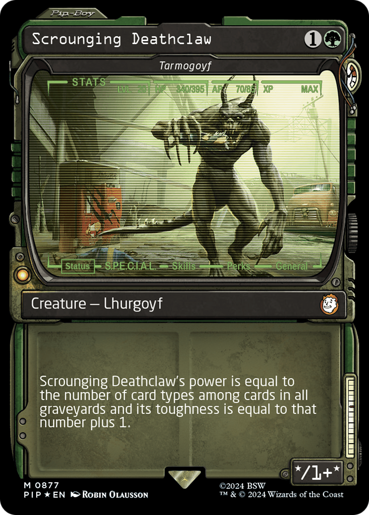 Tarmogoyf (PIP-877) [Fallout] / Scrounging Deathclaw: (Showcase) Foil