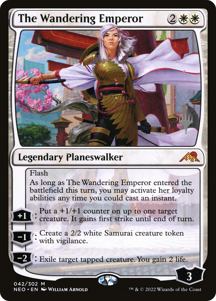 The Wandering Emperor (PPNEO-42P) [Kamigawa: Neon Dynasty Promos] Foil