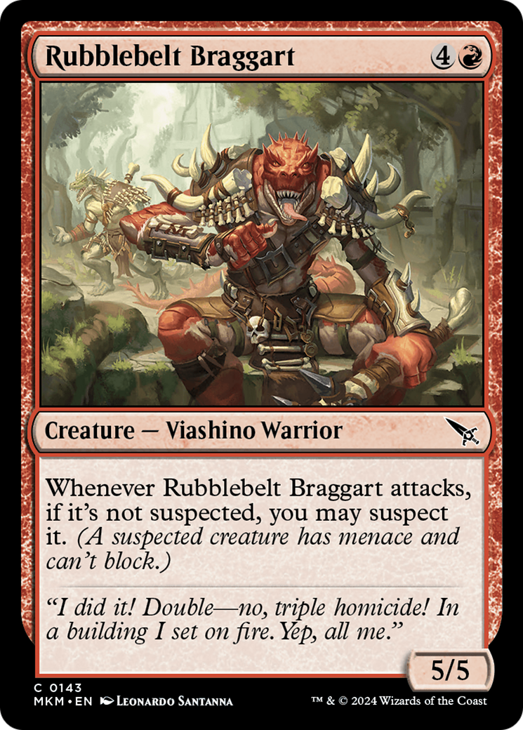 Rubblebelt Braggart (MKM-143) [Murders at Karlov Manor] Foil