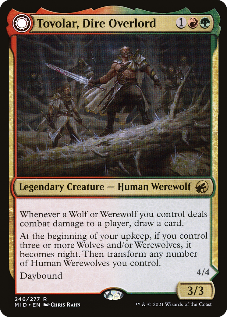 Tovolar, Dire Overlord // Tovolar, the Midnight Scourge (MID-246) [Innistrad: Midnight Hunt]: (Double Faced Transform) Foil