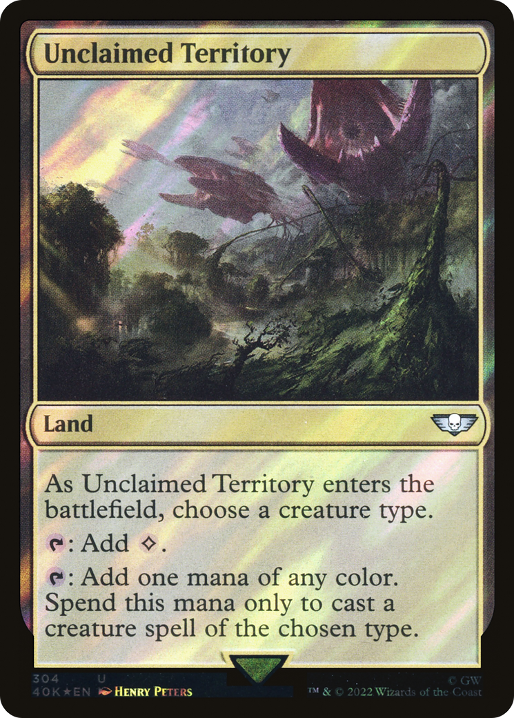 Unclaimed Territory (Surge Foil) (40K-304) [Warhammer 40,000 Commander] Foil