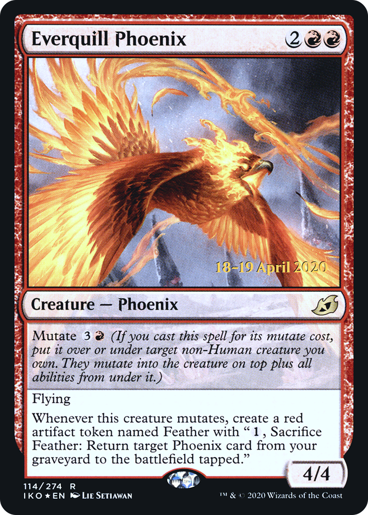 Everquill Phoenix (PRE-114S) [Ikoria: Lair of Behemoths Promos] Foil