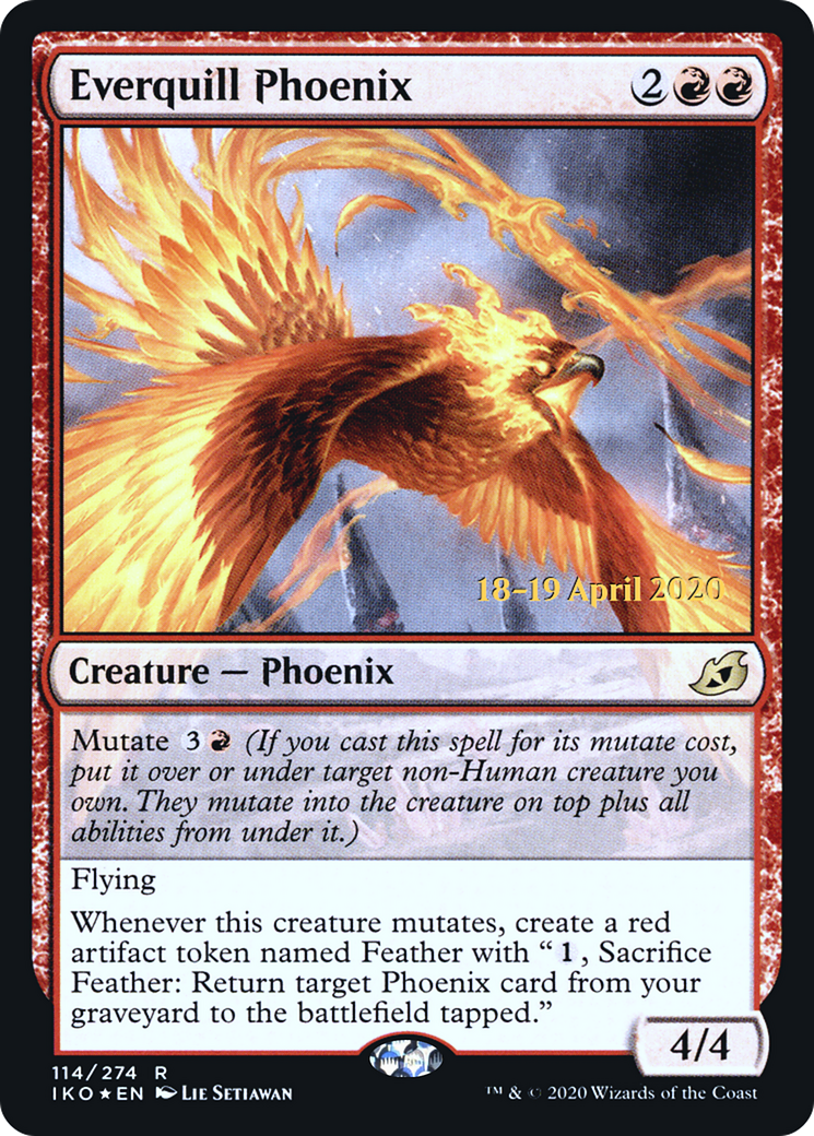 Everquill Phoenix (PRE-114S) [Ikoria: Lair of Behemoths Promos] Foil